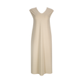 Long sleeveless dress with a V-neck
